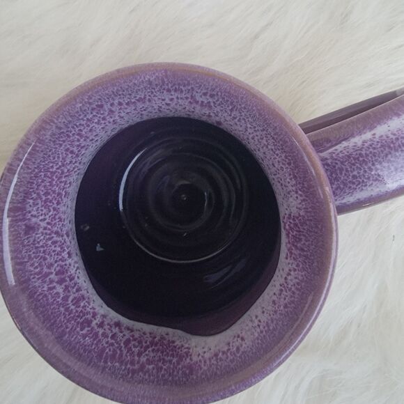 Deneen Pottery Mug Purple Drip Glaze Cup Over Easy Cafe Sanibel Island Florida - Picture 4 of 5